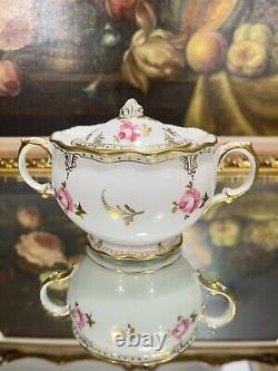 Rare Royal Crown Derby Pinxton Roses Sugar Pot -1st Quality