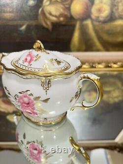 Rare Royal Crown Derby Pinxton Roses Sugar Pot -1st Quality