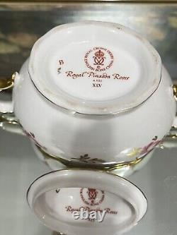 Rare Royal Crown Derby Pinxton Roses Sugar Pot -1st Quality