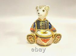 Rare Royal Crown Derby Teddy Bear with Drum Paperweight AVC