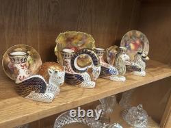 Rare set of Royal Crown Derby Imari Mythical Creatures candle holders