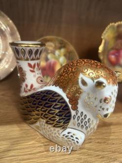Rare set of Royal Crown Derby Imari Mythical Creatures candle holders