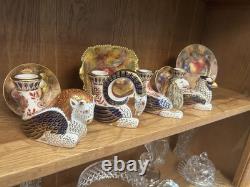 Rare set of Royal Crown Derby Imari Mythical Creatures candle holders