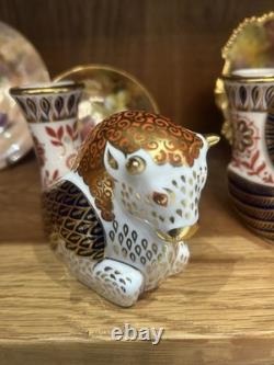 Rare set of Royal Crown Derby Imari Mythical Creatures candle holders