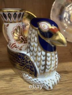 Rare set of Royal Crown Derby Imari Mythical Creatures candle holders