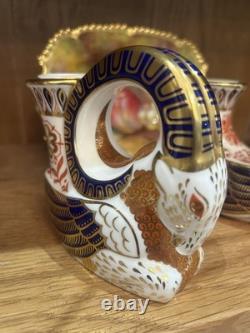 Rare set of Royal Crown Derby Imari Mythical Creatures candle holders