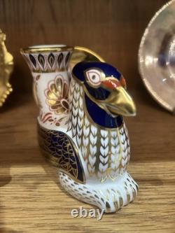 Rare set of Royal Crown Derby Imari Mythical Creatures candle holders