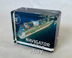 Royal Caribbean Navigator of the Seas Crown & Anchor Crystal Block, Cruise Ship