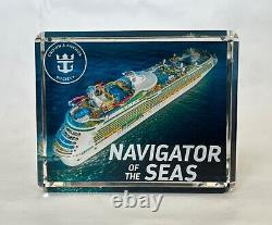 Royal Caribbean Navigator of the Seas Crown & Anchor Crystal Block, Cruise Ship