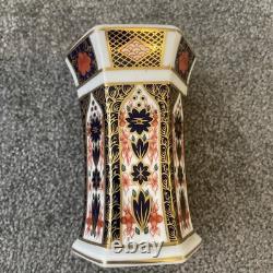 Royal Crown Derby 1128 Imari Hexagon Spill Vase
