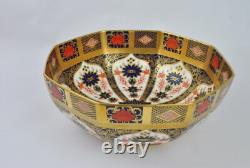 Royal Crown Derby 1128 Old Imari 8 Gold Octagonal Bowl Gift Boxed