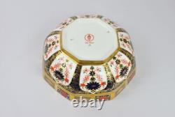 Royal Crown Derby 1128 Old Imari 8 Gold Octagonal Bowl Gift Boxed
