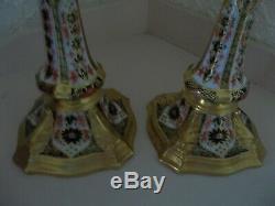 Royal Crown Derby 1128 Old Imari Pair Of Candle Sticks 1st Quality (NEW)