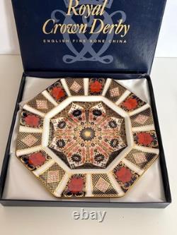 Royal Crown Derby 1128 Old Imari SGB Octagonal Plate 22.5cm wide Original Box