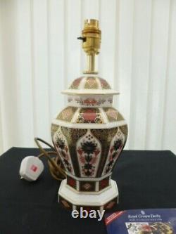 Royal Crown Derby 1128 Old Imari Table Lamp Boxed 1st Quality Unused Made In UK