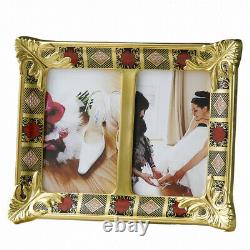 Royal Crown Derby 1st Quality Old Imari Solid Gold Band Double Picture Frame