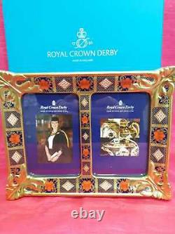 Royal Crown Derby 1st Quality Old Imari Solid Gold Band Double Picture Frame