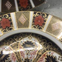 Royal Crown Derby 1st Quality Pair Of Old Imari 1128 27 Cm Dinner Plates 1975