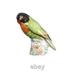Royal Crown Derby 1st Quality Pair of Lovebird Paperweights