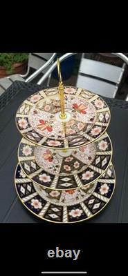 Royal Crown Derby 2451 Traditional Imari Three Tier Cake Stand
