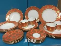 Royal Crown Derby 2nd Quality Bristol Belle Orange 24 Piece Dinner Service