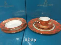 Royal Crown Derby 2nd Quality Bristol Belle Orange 24 Piece Dinner Service