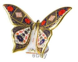 Royal Crown Derby 2nd Quality Old Imari Gold Band Butterfly Paperweight