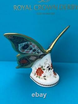 Royal Crown Derby 2nd Quality Old Imari Gold Band Butterfly Paperweight