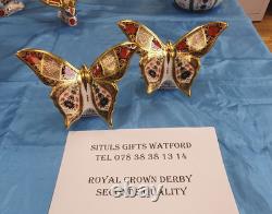 Royal Crown Derby 2nd Quality Old Imari SGB Pair of Butterflies