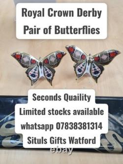 Royal Crown Derby 2nd Quality Old Imari SGB Pair of Butterflies