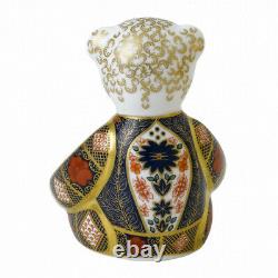Royal Crown Derby 2nd Quality Old Imari Solid Gold Band Bear Paperweight