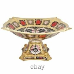 Royal Crown Derby 2nd Quality Old Imari Solid Gold Band Dolphin Bowl