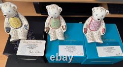 Royal Crown Derby 3 Cambridge Family Royal Bears Limited Editions