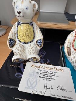 Royal Crown Derby 3 Cambridge Family Royal Bears Limited Editions
