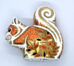 Royal Crown Derby AUTUMN SQUIRREL Paperweight 1st Quality Gold Stopper Boxed