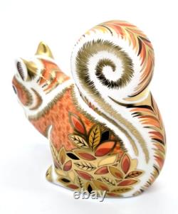 Royal Crown Derby AUTUMN SQUIRREL Paperweight 1st Quality Gold Stopper Boxed
