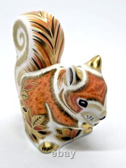 Royal Crown Derby AUTUMN SQUIRREL Paperweight 1st Quality Gold Stopper Boxed