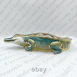 Royal Crown Derby'Alligator' Crocodile Paperweight (Boxed) Gold Stopper