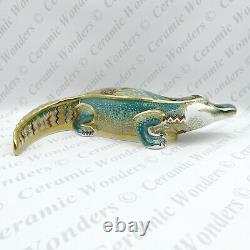 Royal Crown Derby'Alligator' Crocodile Paperweight (Boxed) Gold Stopper