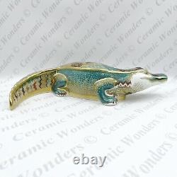 Royal Crown Derby'Alligator' Crocodile Paperweight (Boxed) Gold Stopper