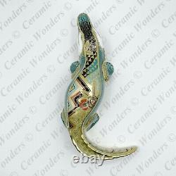 Royal Crown Derby'Alligator' Crocodile Paperweight (Boxed) Gold Stopper