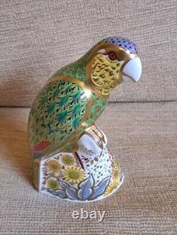 Royal Crown Derby Amazon Green Parrot. Limited Edition. Cert. Gold Stopper. Box