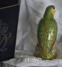 Royal Crown Derby Amazon Green Parrot Ltd Ed 843/2500 Box, cert, gold stopper
