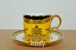 Royal Crown Derby Amber Palace Coffee / Demitasse Cup & Saucer (#76)