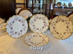 Royal Crown Derby Antoinette 21cm salad plates x 4, SET No 3