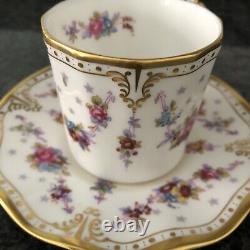 Royal Crown Derby Antoinette Coffee Can Cup & Saucer VGC