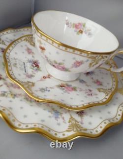 Royal Crown Derby Antoinette Cup, Saucer, Plate Trio New