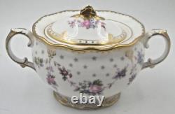 Royal Crown Derby Antoinette Lidded Sugar Bowl And Milk Jug 1st Qty Set Unused