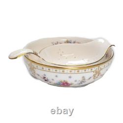 Royal Crown Derby Antoinette Tea Strainer & Drip Bowl