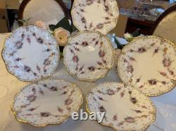 Royal Crown Derby Antoinette bone china 6 inch side plates x 6